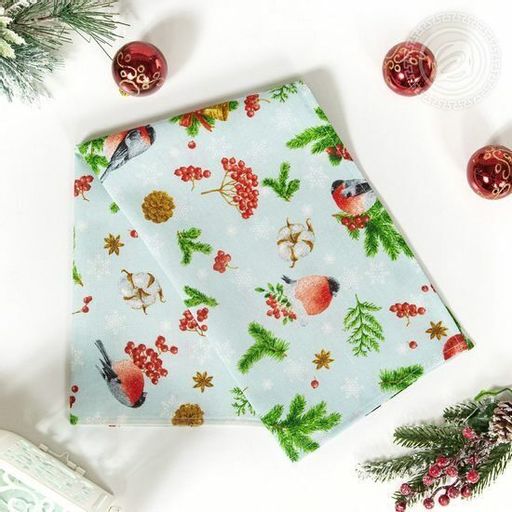 Полотенце 45*75 см. Волшебство-голуб. рогожка хлопок 100% - Лен поволжья фото 2