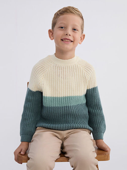 Bisiklet Yaka Erkek ?ocuk Triko Kazak