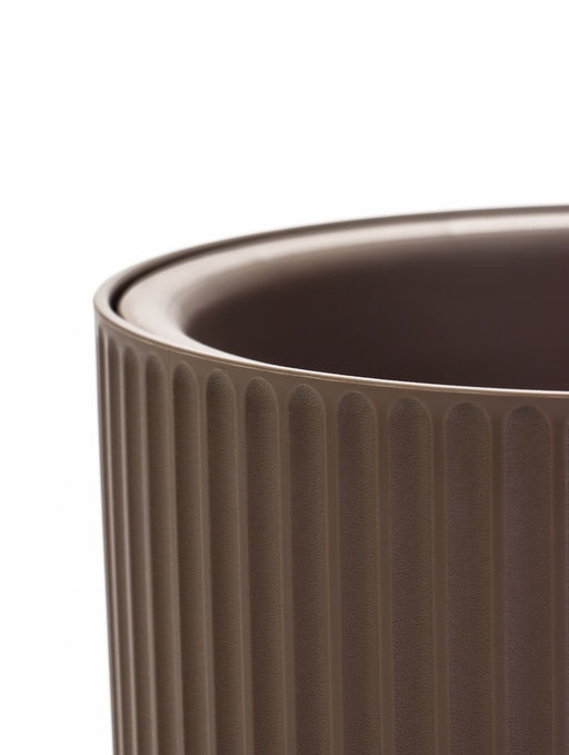 Кашпо для цветов «Рамона», 1 л, d=15 см, h=14 см, со вставкой, пластиковое, серое