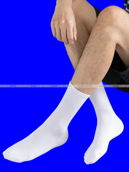 Цена за 3 пар. 3 ПАРЫ - Байвей высокие белые носки с высокой резинкой арт. 1209