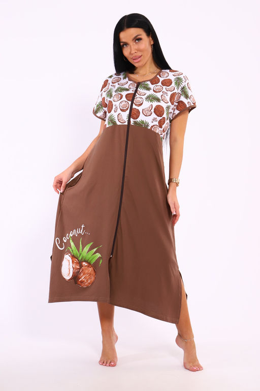 Халат на молнии Кокос