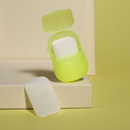 Цена за 5 шт. Мыло листовое, в пластинах, 18 ( 2) шт, в футляре, цвет жёлтый - Onlitop фото 3