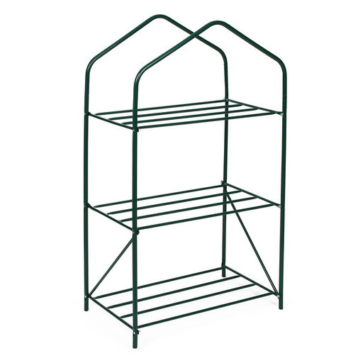 Стеллаж для рассады, 3 полки, 110 × 65 × 40 см, металлический каркас d = 16 мм, без чехла