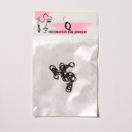 Замок карабин 10 мм, 5 шт. воронёная сталь