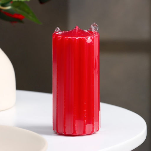 Свеча- цилиндр ароматическая "Рельеф. Сладкая малина", 5х10 см