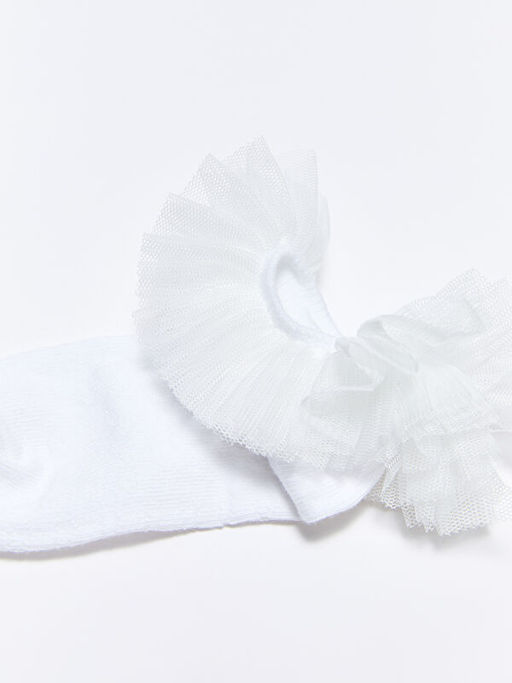 T?l Detayl? K?z Bebek Patik ?orap