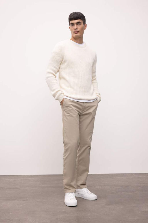 Standart Fit Normal Kesim Bisiklet Yaka Dokulu Triko Kazak - Defacto фото 5