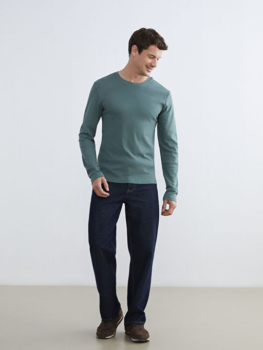 Bisiklet Yaka Uzun Kollu Erkek Ti??rt