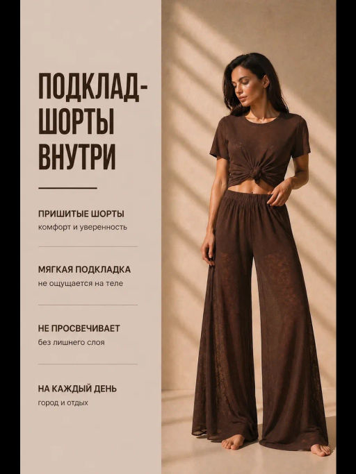 Брюки полупрозрачные паутинка - Binita фото 22