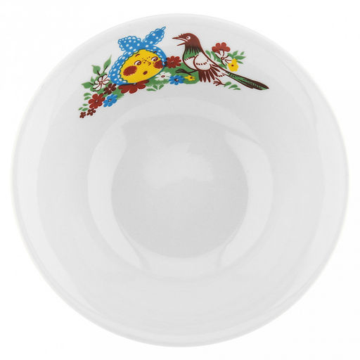 Салатник фарфоровый "Веселый колобок" 220мл, д21,9см h4,3см, круглый (Россия)