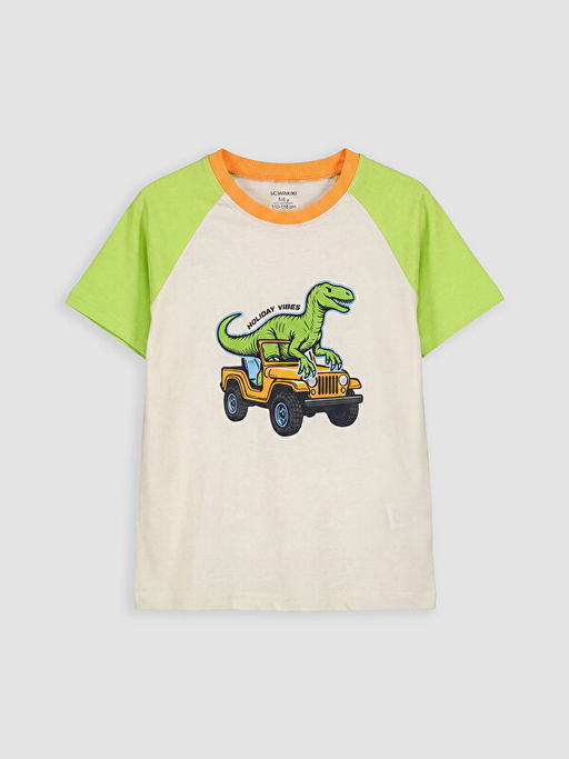 Dinozor Bask?l? Erkek ?ocuk Ti??rt