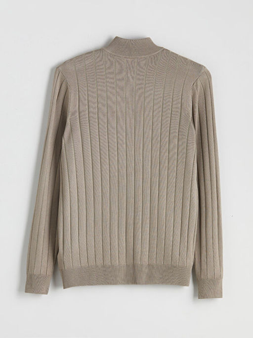 Fermuarl? Dik Yaka Erkek Triko Kazak