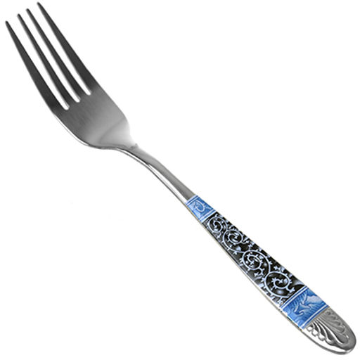 "Казань-2" Вилка столовая из нержавеющей стали 19,5см, синий (Китай)
