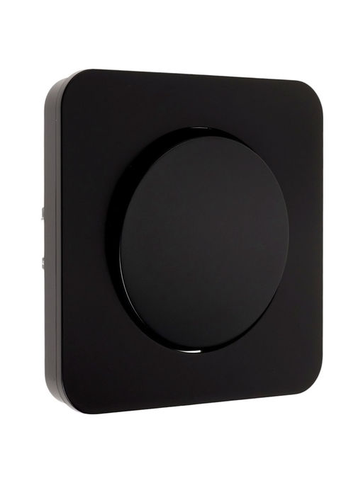 Выключатель проходной, серия Circular, 10 А, одноклавишный, скрытый монтаж, чёрный