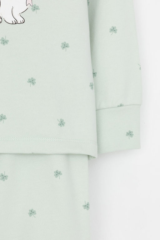 К 1581/зеленая пастель,мини клевер пижама
