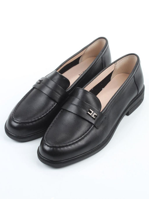 03-DEB17-1 BLACK Лоферы женские (натуральная кожа)