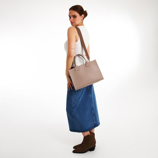 Сумка женская тоут TEXTURA на молнии, 33×9×23 см, бежевая