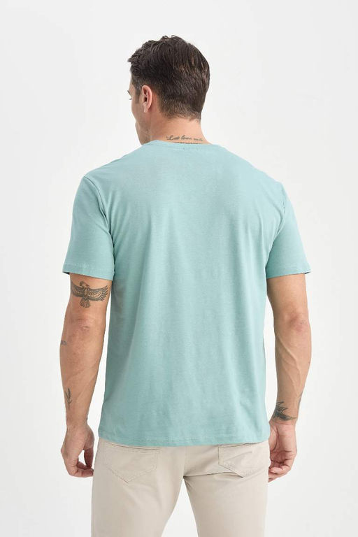 Новая базовая простая футболка с короткими рукавами и круглым вырезом стандартного кроя - Defacto фото 5