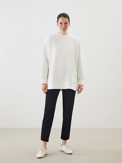 Bisiklet Yaka Oversize Kad?n Sweatshirt Tunik