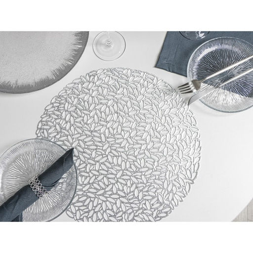 Набор салфеток сервировочных на стол Доляна Манифик, d=38 см, 4 шт, цвет серебряный  фото 8