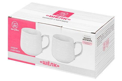 Набор 2 кружек 500 мл 13,5*10*9 см Шелк, фарфор - Elan gallery фото 6