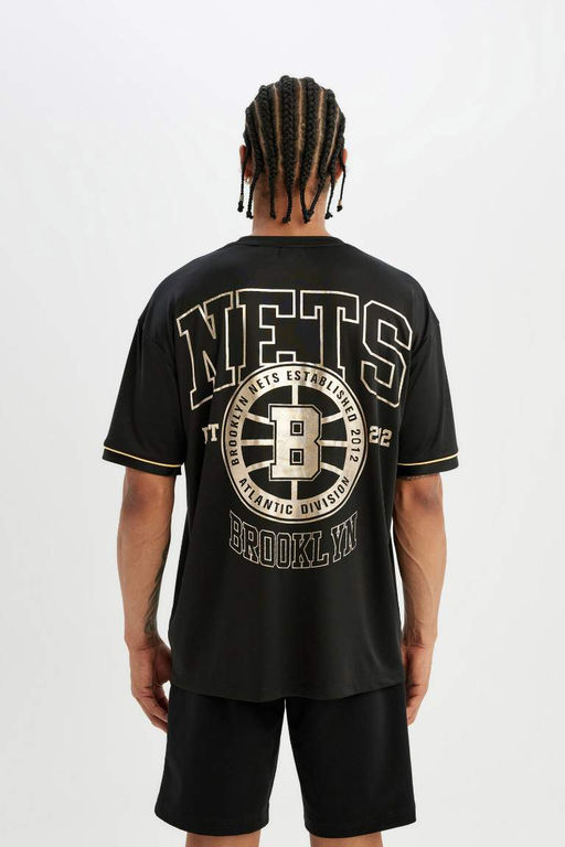 DeFactoFit Футболка свободного кроя NBA Brooklyn Nets с круглым вырезом из плотной ткани с короткими рукавами  фото 7