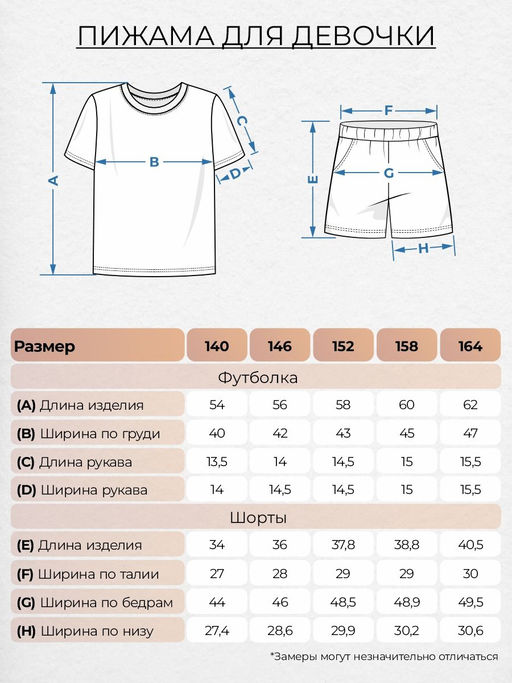 Пижама для девочки (футболка+шорты) 91273 Lets go - Let's go фото 5