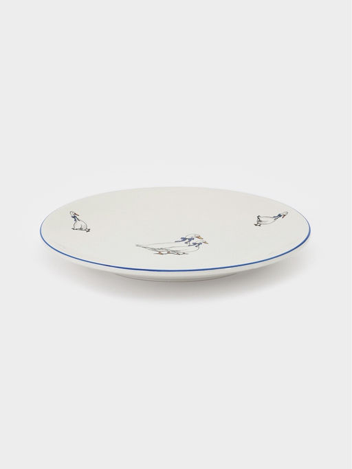 Тарелка «Гуси», d=21 см, фарфор, белая