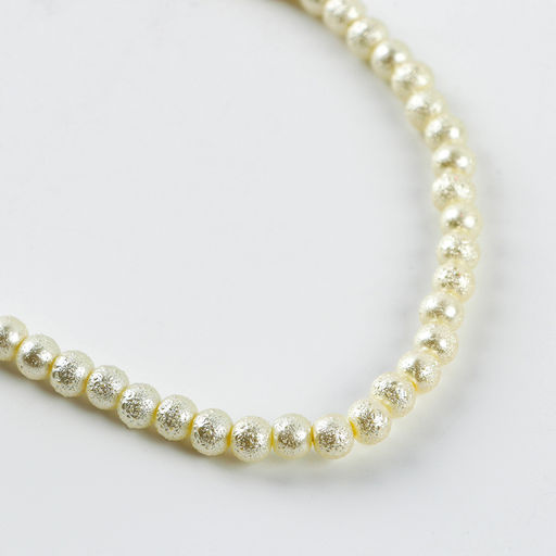 Бусины из стекла, набор 140 шт., размер 1 шт. — 6 мм, цвет белый