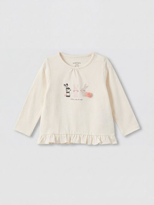 Bask?l? K?z Bebek Bluz ve Tayt