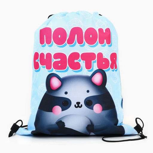 Мешок для обуви «Полон счастья» (полиэстер) 41×34 см