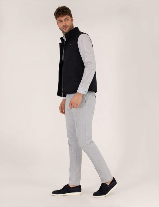 A__k Mavi Slim Fit Belden Ba_lamal_ Chino Pantolon