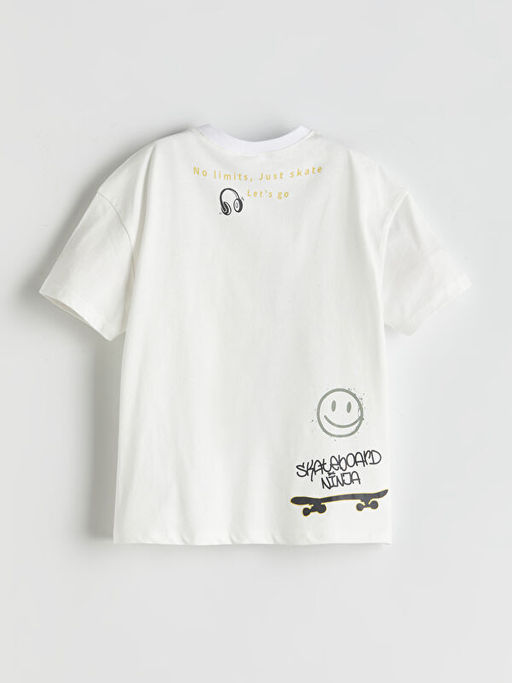 Bisiklet Yaka Bask?l? Erkek ?ocuk Ti??rt