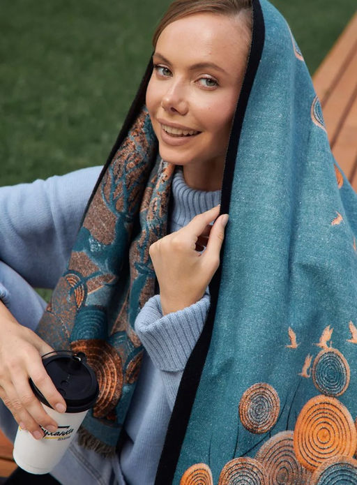 в составе ШЕРСТЬ и КАШЕМИР Большой, мягкий, теплый двусторонний палантин - Tantino фото 15