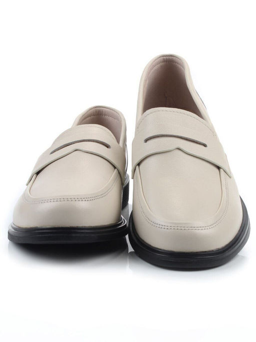 03-DYL128-3 BEIGE Лоферы женские (натуральная кожа)