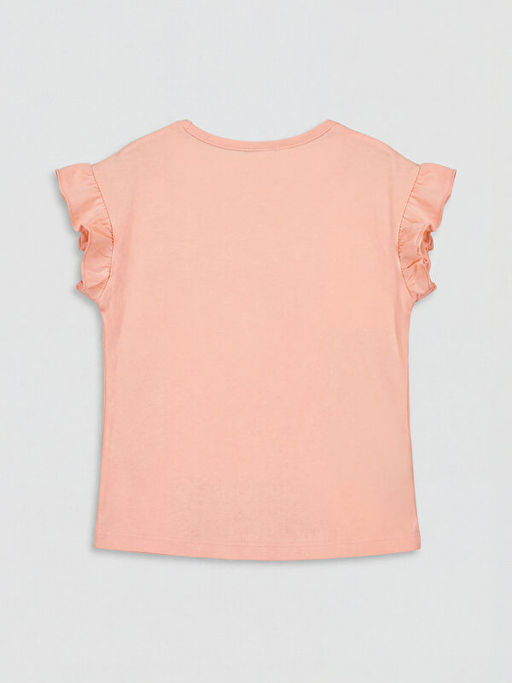 Bisiklet Yaka Bask?l? K?z ?ocuk F?rf?rl? Ti??rt