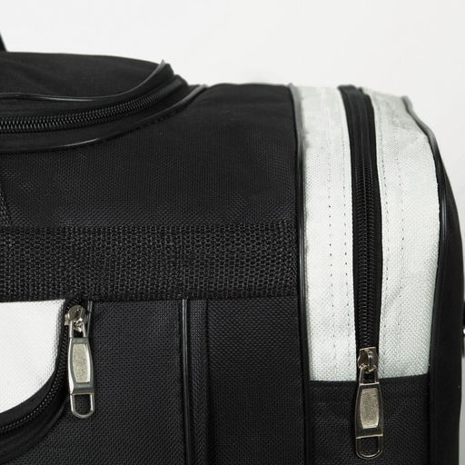 Сумка дорожная, 3 отдела на молниях, наружный карман, длинный ремень, цвет чёрный - Simaland фото 5