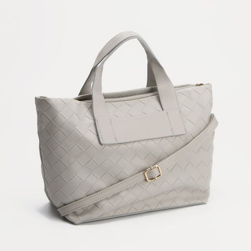 Сумка-тоут на молнии, длинный ремень, цвет серый - Simaland фото 2