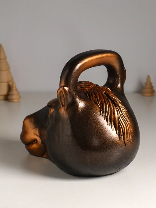 Копилка для денег Гиря конь, гипс, 21?25 см, под бронзу