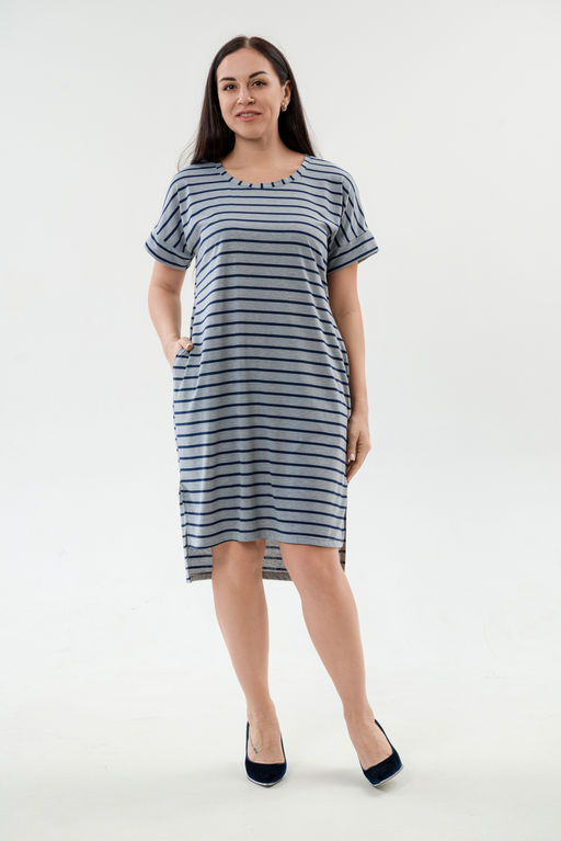 Туника женская из вискозы Полоса серо-черный - Амадэль фото 12