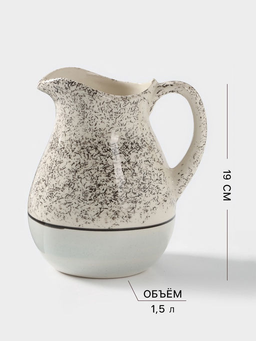 Набор посуды Керамика ручной работы «Персия», 3 предмета: кувшин 1.5 л, кружки 350 мл, бежевый