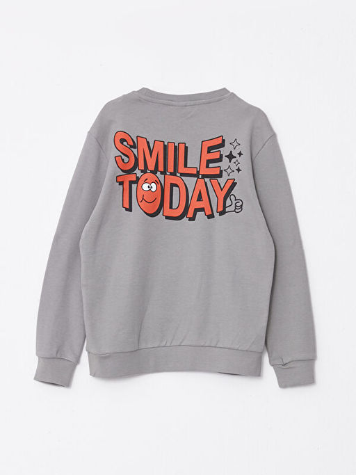 Bisiklet Yaka Bask?l? Uzun Kollu Erkek ?ocuk Ti??rt - Waikiki фото 2