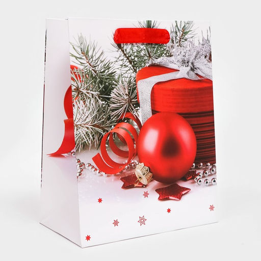 Цена за 2 шт. Пакет подарочный новогодний ламинированный «Шарики», 18×23×10 см