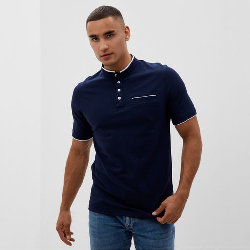 Футболка поло мужская MINAKU REGULAR FIT: тёмно-синяя, р-р 42