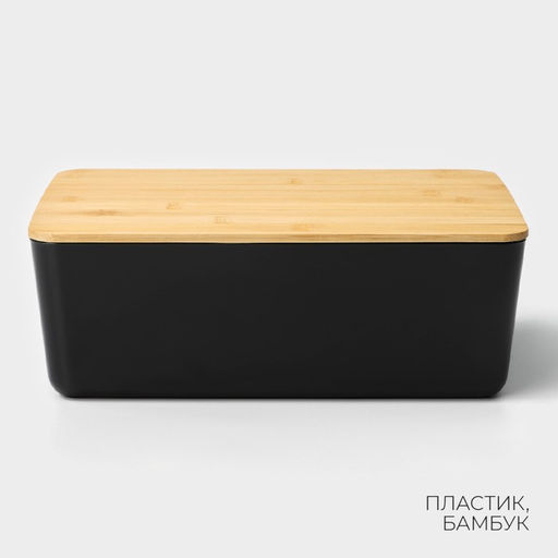 Контейнер для хранения с крышкой LaDо́m «Лаконичность», 29.5×20.3×10.5 см, цвет тёмно - серый