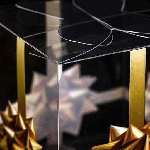 Цена за 5 шт. Складная коробка из PVC Золотой бантик, 7 x 7 x 7 см - UPAK LAND фото 3