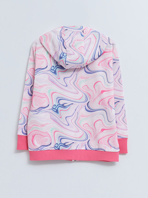 Kap??onlu Batik Desenli Uzun Kollu K?z ?ocuk Fermuarl? Sweatshirt - Waikiki фото 2