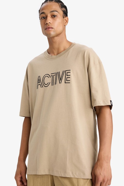 DeFactoFit Футболка Oversize с круглым вырезом и короткими рукавами с вышивкой  фото 10