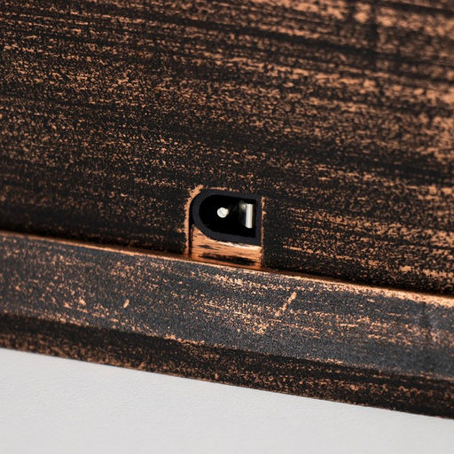 Ночник «Камин» LED от батареек 3хАА USB черный с медной патиной 12×14.5×26.5 см