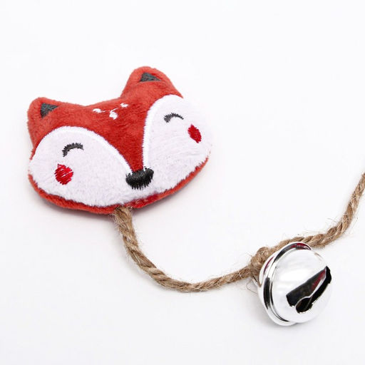 Игрушка для кошек с кошачьей мятой и перьями Лиса, 10 см, с бубенчиком - Пижон фото 2